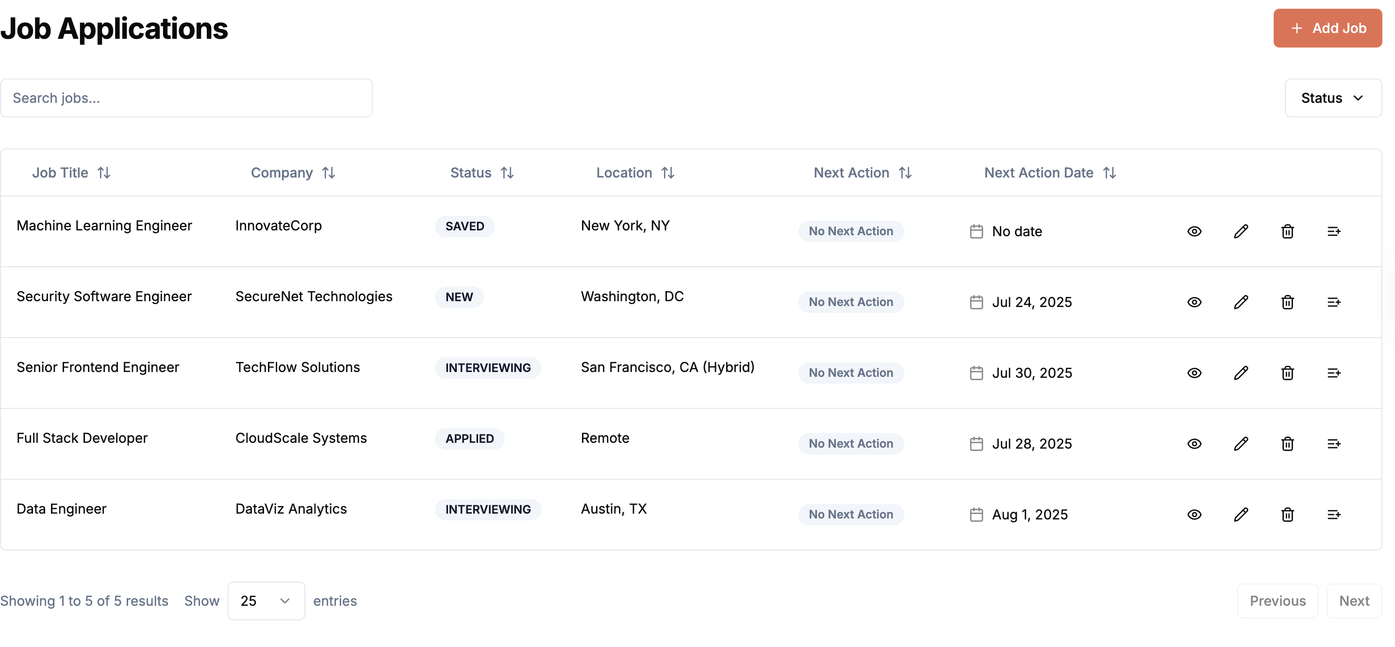 Application Tracking